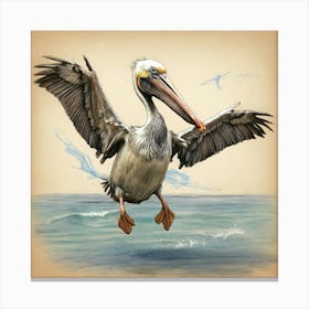 Pelican In Flight 3 Canvas Print