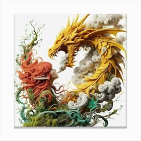 Dragon And Woman 2 Canvas Print