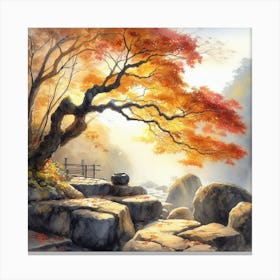 Autumn Tree In The Forest Canvas Print