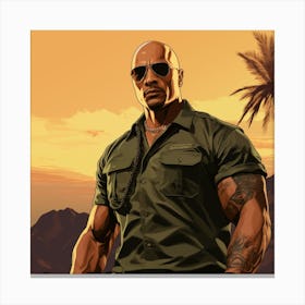 Grand theft auto Dwayne Johnson Canvas Print