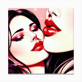 Kissing Lips 4 Canvas Print