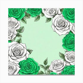 Green Roses 19 Canvas Print