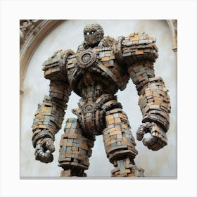 Giant Robot Made Of Bricks Canvas Print