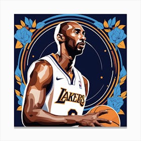 Kobe Bryant Basketball Nba Player Low Poly (2) Canvas Print
