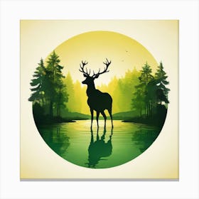 Deer silhouette 4 Canvas Print