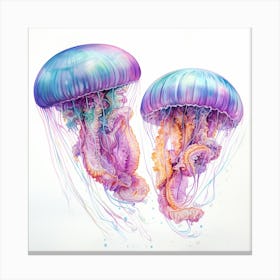 Watercolor Jellyfish Canvas Print