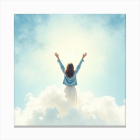 Woman Stands In Canvas Print