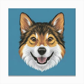 Huskie Dog Portrait Canvas Print