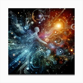 Futuristic Man In Space 2 Canvas Print