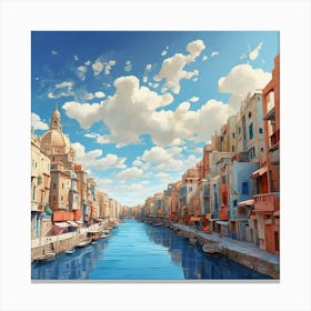 Canal City Canvas Print