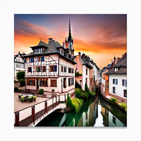 Sunset In The Old Town Canvas Print