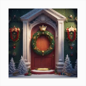 Christmas Decoration On Home Door Epic Royal Background Big Royal Uncropped Crown Royal Jewelry (11) Canvas Print