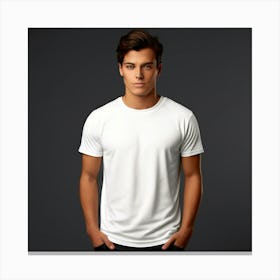 Mock Up Tshirt Blank Plain Cotton Unprinted Simple Minimalist Canvas Customizable Basic (16) Canvas Print