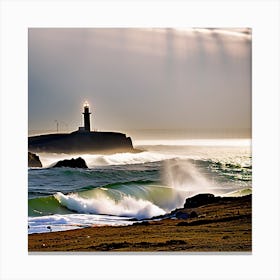 Lighthouse At Dusk Canvas Print