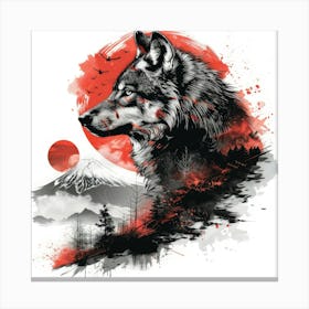 Wolf In The Moonlight 8 Canvas Print