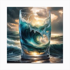 Ocean Waves In A Glass Canvas Print