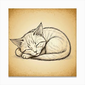 Cute Kitten Sleeping Canvas Print