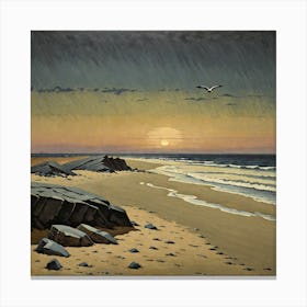 Sunset At The Beach 10 Canvas Print