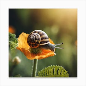 Snail On A Flower 7 Canvas Print