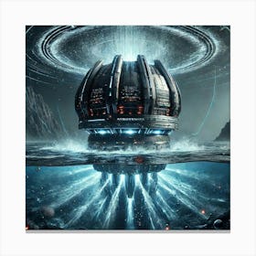 A High Tech, Sci Fi Scene Showing The Abyssal Quak Canvas Print