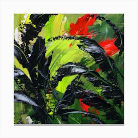 Abstract Of Black And Red Leaves Canvas Print