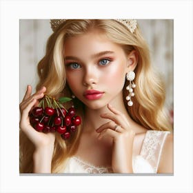 Beautiful Young Woman In A Tiara Canvas Print