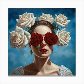 Roses And Sunglasses Canvas Print