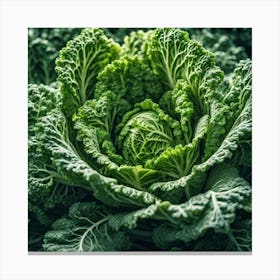 Green Cabbage In The Garden Canvas Print