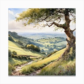 Tree In The Valley Canvas Print