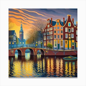 Sunset In Amsterdam 1 Canvas Print