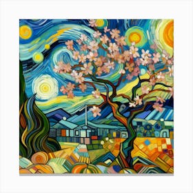 Abstract modernist Almond tree 2 Canvas Print