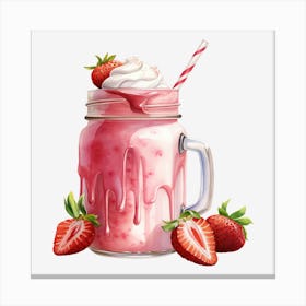 Strawberry Milkshake 36 Canvas Print