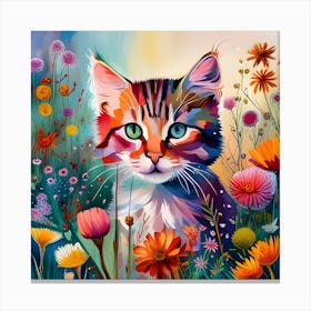 Cat In The Meadow Canvas Print