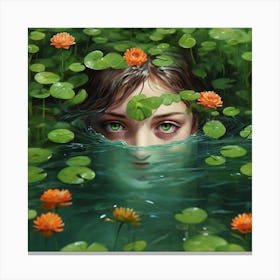 Water Lily Girl Canvas Print