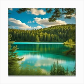 Lake In The Forest 9 Canvas Print