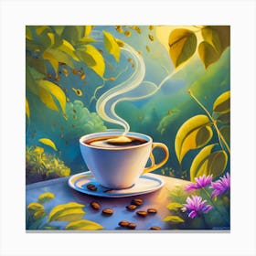 Coffee In The Garden Canvas Print