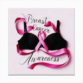 Women Breast Cancer Awareness background in Pink Ribbon international symbol for month October clipart and poster clipart and wall art 11 Canvas Print