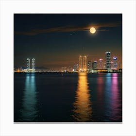 Cityscape At Night 4 Canvas Print