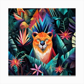 Lion In The Jungle 12 Canvas Print