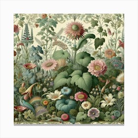 Garden Of Flowers, William Morris style Canvas Print