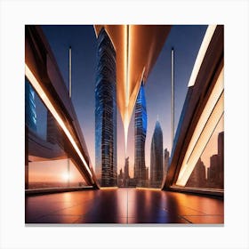 Futuristic Cityscape 135 Canvas Print