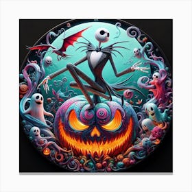 Hauntingly Beautiful Skellington at Halloween Canvas Print