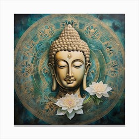 Buddha And Lotus Canvas Print