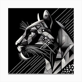 Geometric Art Black Panther 1 Canvas Print