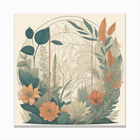 Flower Garden Vintage Canvas Print