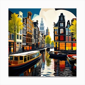 Amsterdam art print Canvas Print
