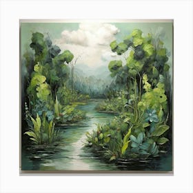 Default Original Landscape Plants Oil Painting 26 Canvas Print