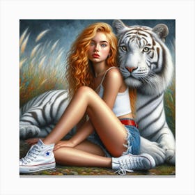 White Tiger 32 Canvas Print