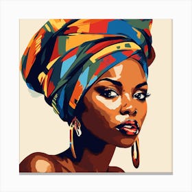 African Woman In A Turban 1 Canvas Print