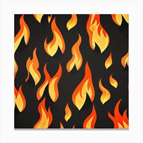 Flames On Black Background 39 Canvas Print